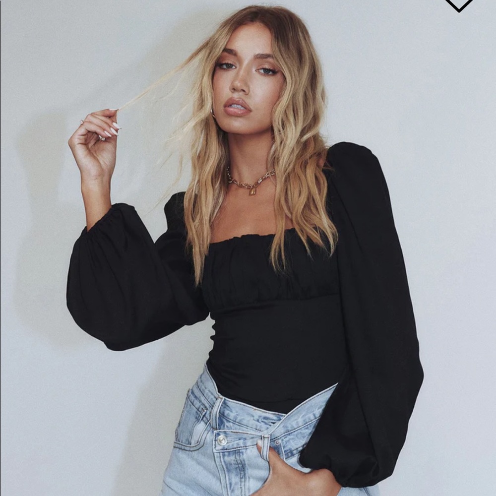 Princess Polly Laura bodysuit in black.